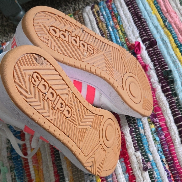 Adidas HIGHtop Basketball White and Pink Sneakers - Picture 4 of 5